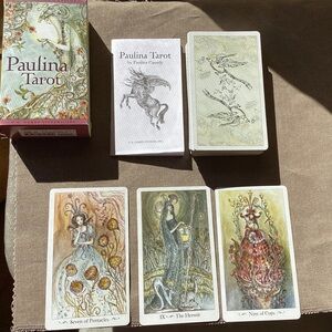 Paulina Tarot Deck & Guidebook Fae Victorian Mardi Gras Spirituality Retro Gifts